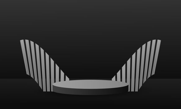 black background podium design vector