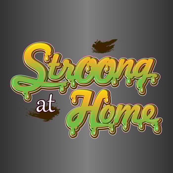 strong at home writing for sticker vector