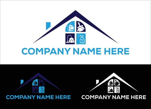 House Cleaning Logo or Icon Design Vector Image Template