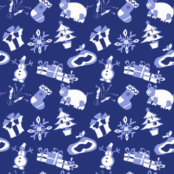 blue christmas seamless pattern for christmas vector