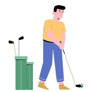 People playing golf vector