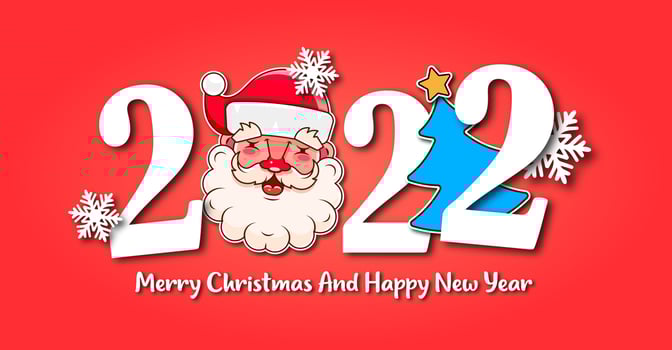 I Wish You A Merry Christmas And Happy New Year Vintage Background With Typography. 2022 vector