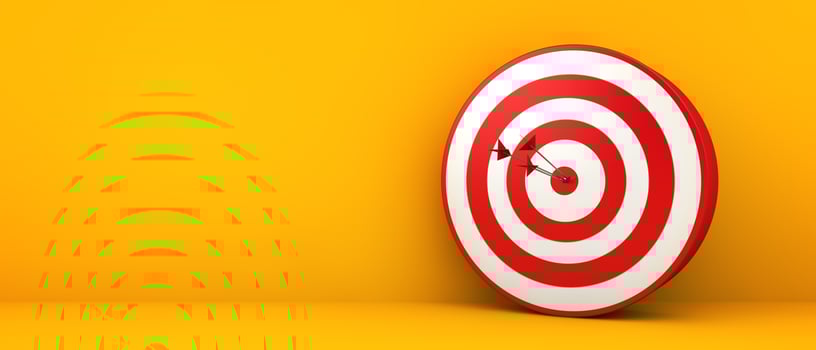 bullseye on yellow background photo