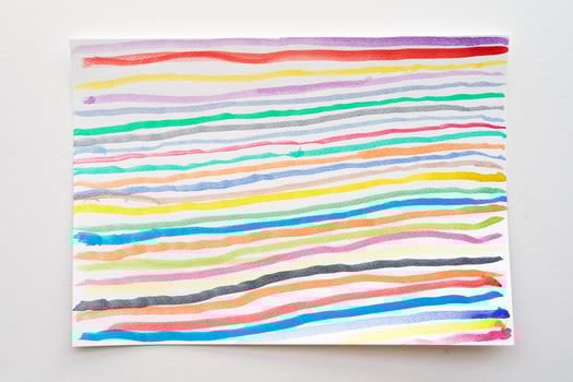 Abstract watercolor lines pattern background. Colorful watercolor painted brush strokes on white paper. photo