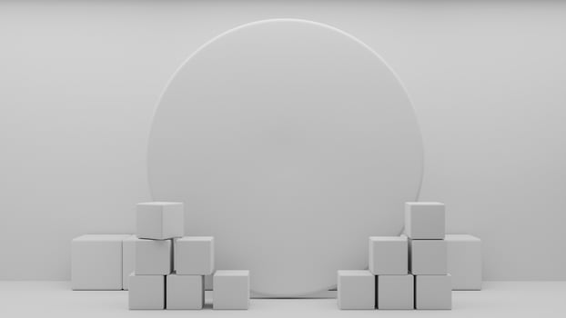 white geometric podium tradition podium.3D rendering photo