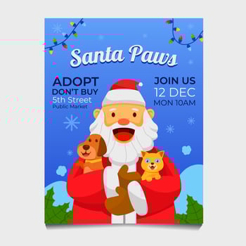 Pets Adopt Promotion on Christmas Day vector