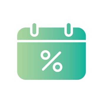 discount calendar gradient icon vector