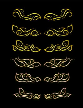 orders Elements Set Collection, floral Swirl ornament Vector
