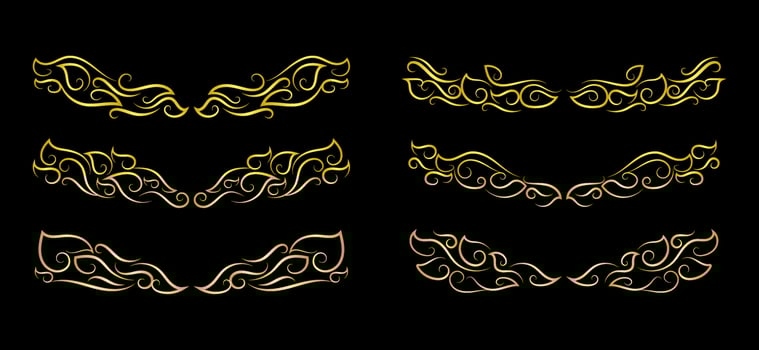 orders Elements Set Collection, floral Swirl ornament Vector