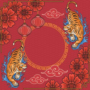 Chinese New Year Tiger Ornament vector