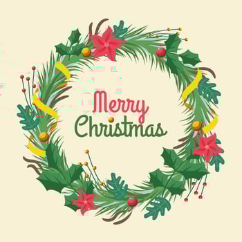 Christmas Wreath Background vector