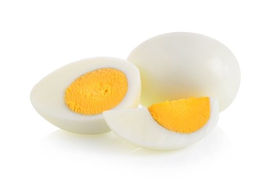 boiled egg isolated on white background photo