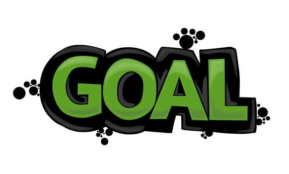 GOAL writing graffiti design on a white background vector