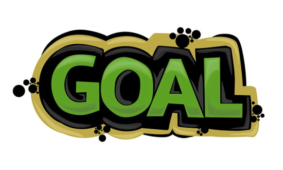 GOAL writing graffiti design on a white background vector