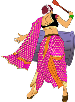 Celebration of the Maharashtrian new year, India. written in language Marathi 'Gudi Padwachya Hardik Shubhechha' meaning Heartiest Greetings of Gudi Padwa or Happy new year. vector