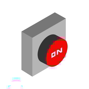 Button on isometric on background vector