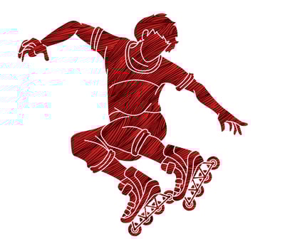 Roller blade Roller Skate Player vector