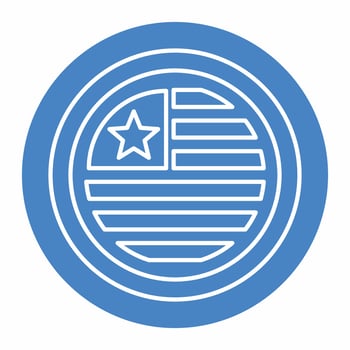 USA Flag in Round Icon Blue.eps vector