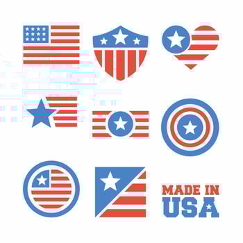 USA Symbol Icon Set Flat Styl... vector