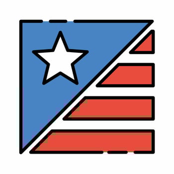 USA Emblem Icon Flat Line.eps vector