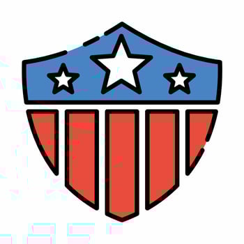 USA Badge Icon Flat Line.eps vector