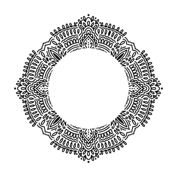 Graphic frame round traditional mandala abstract  isolated in white background.Boho indian shape.Ethnic oriental style vector