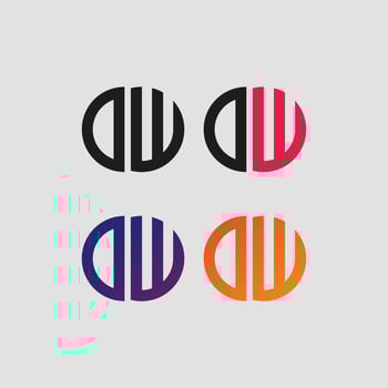 DW letter logo vector template Creative modern shape colorful monogram Circle logo company logo grid logo