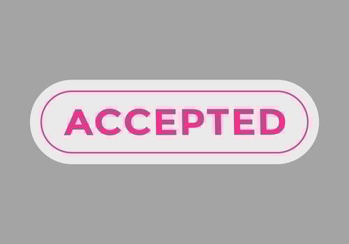 accepted text colorful shape web button label sign icon button vector
