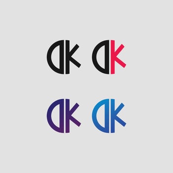 DK letter logo vector template Creative modern shape colorful monogram Circle logo company logo grid logo