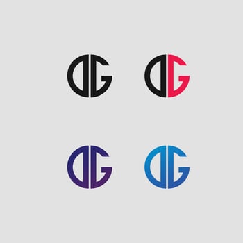 DG letter logo vector template Creative modern shape colorful monogram Circle logo company logo grid logo