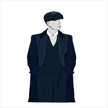 vector character of gangster in suits smoking
