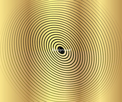 Gold luxurious circle pattern with golden wave lines over. Abstract background, vector illustration