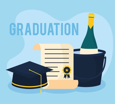 cute graduation card vector