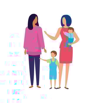 mothers with sons avatar characters vector