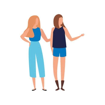 beautiful women avatar character icon vector
