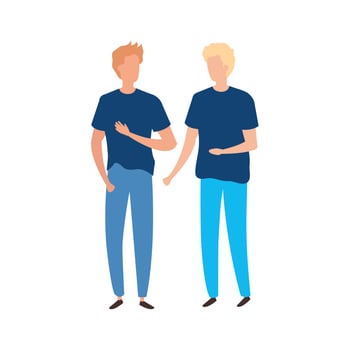 young men avatar character icons vector