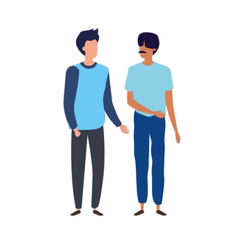 young men avatar character icons vector