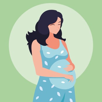 pregnant young woman avatar character vector