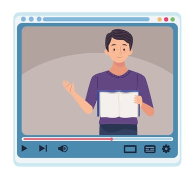 man with book online vector