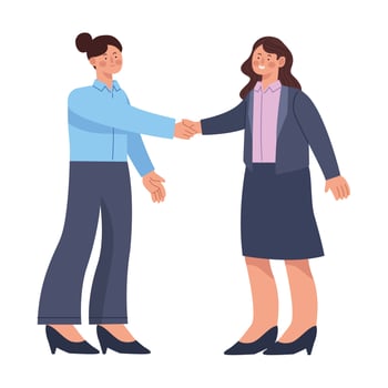businesswomen handshake deal vector