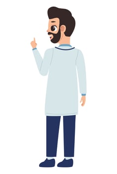 bearded doctor character vector