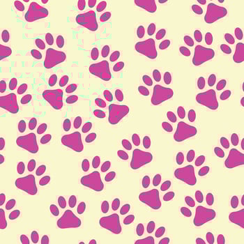 Dog, Cat, Pet Paw Print Background Seamless Pattern vector
