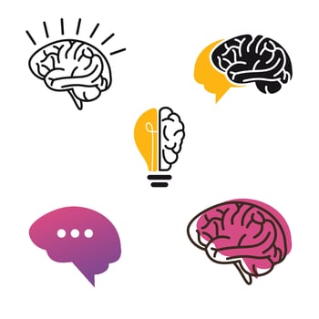 brain stylized design logo concept vector