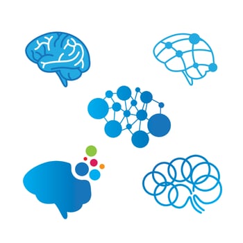 brain stylized design logo concept vector