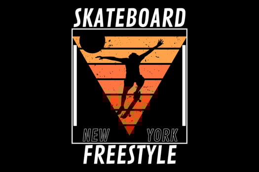 skate board new york freestyle retro vintage design vector