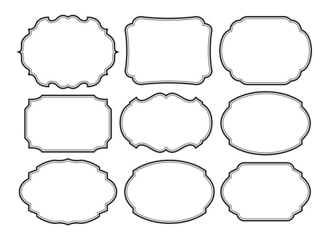 Set of frames border design vintage vector