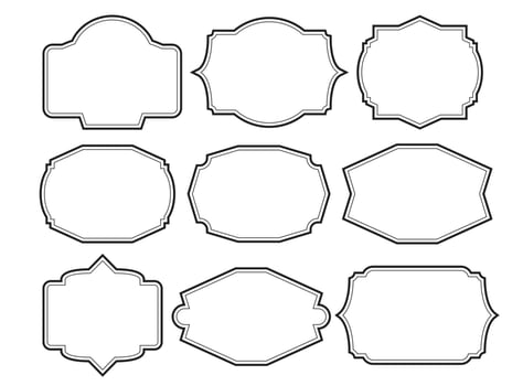 Set of frames border design vintage vector