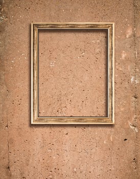 Concrete texture and wooden frame photo