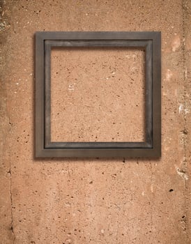 Concrete texture and wooden frame photo