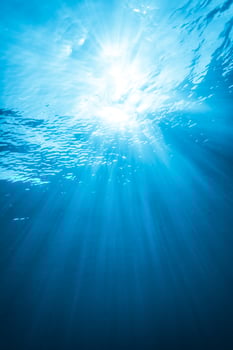 Real Ray of light from Underwater photo
